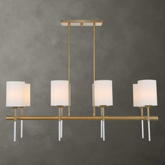 Awyr Brass/White 8 Light Linear Chandelier - Ornate Home