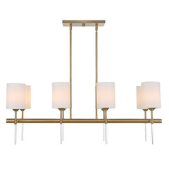 Awyr Brass/White 8 Light Linear Chandelier - Ornate Home