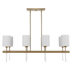 Awyr Brass/White 8 Light Linear Chandelier - Ornate Home