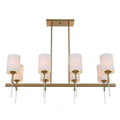 Awyr Brass/White 8 Light Linear Chandelier - Ornate Home