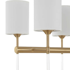 Awyr Brass/White 8 Light Linear Chandelier - Ornate Home