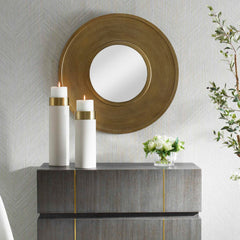 Axel Brass Round Mirror - Ornate Home