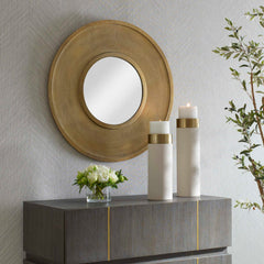 Axel Brass Round Mirror - Ornate Home
