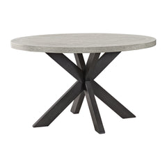 Axel Espresso Round Dining Table with Light Grey Top - Ornate Home