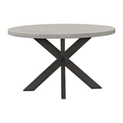 Axel Espresso Round Dining Table with Light Grey Top - Ornate Home