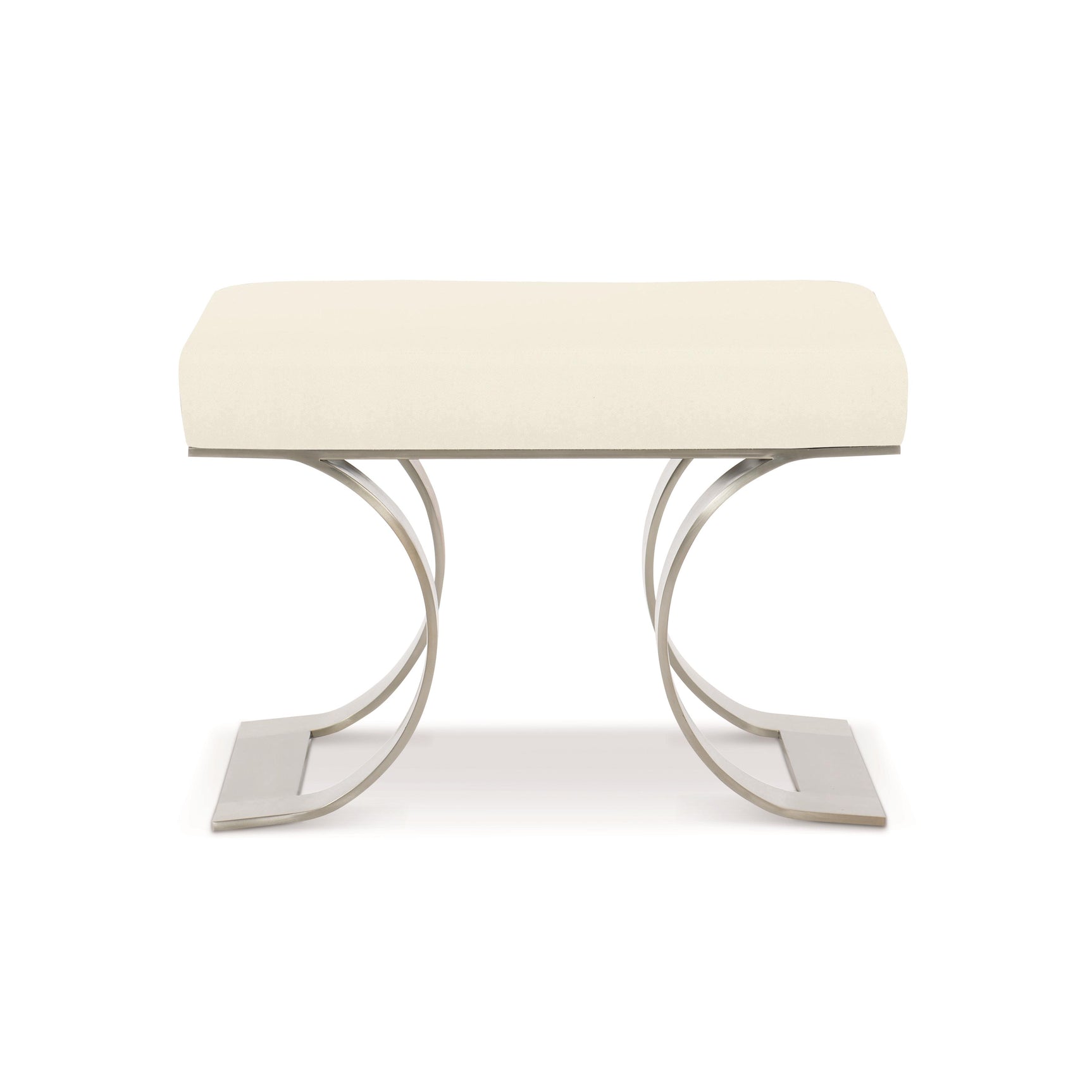 Axiom Brushed Silver/Beige/Tan Bench - Ornate Home