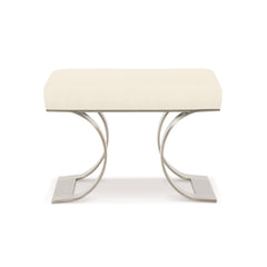 Axiom Brushed Silver/Beige/Tan Bench - Ornate Home