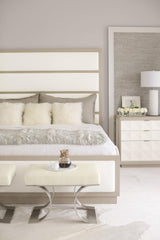 Axiom Brushed Silver/Beige/Tan Bench - Ornate Home