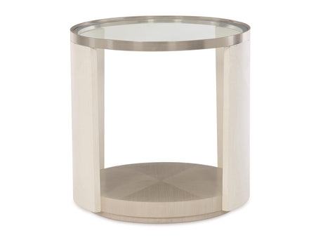 Axiom Brushed Silver/Linear Grey/Linear White Side Table - Ornate Home
