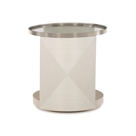 Axiom Brushed Silver/Linear Grey/Linear White Side Table - Ornate Home