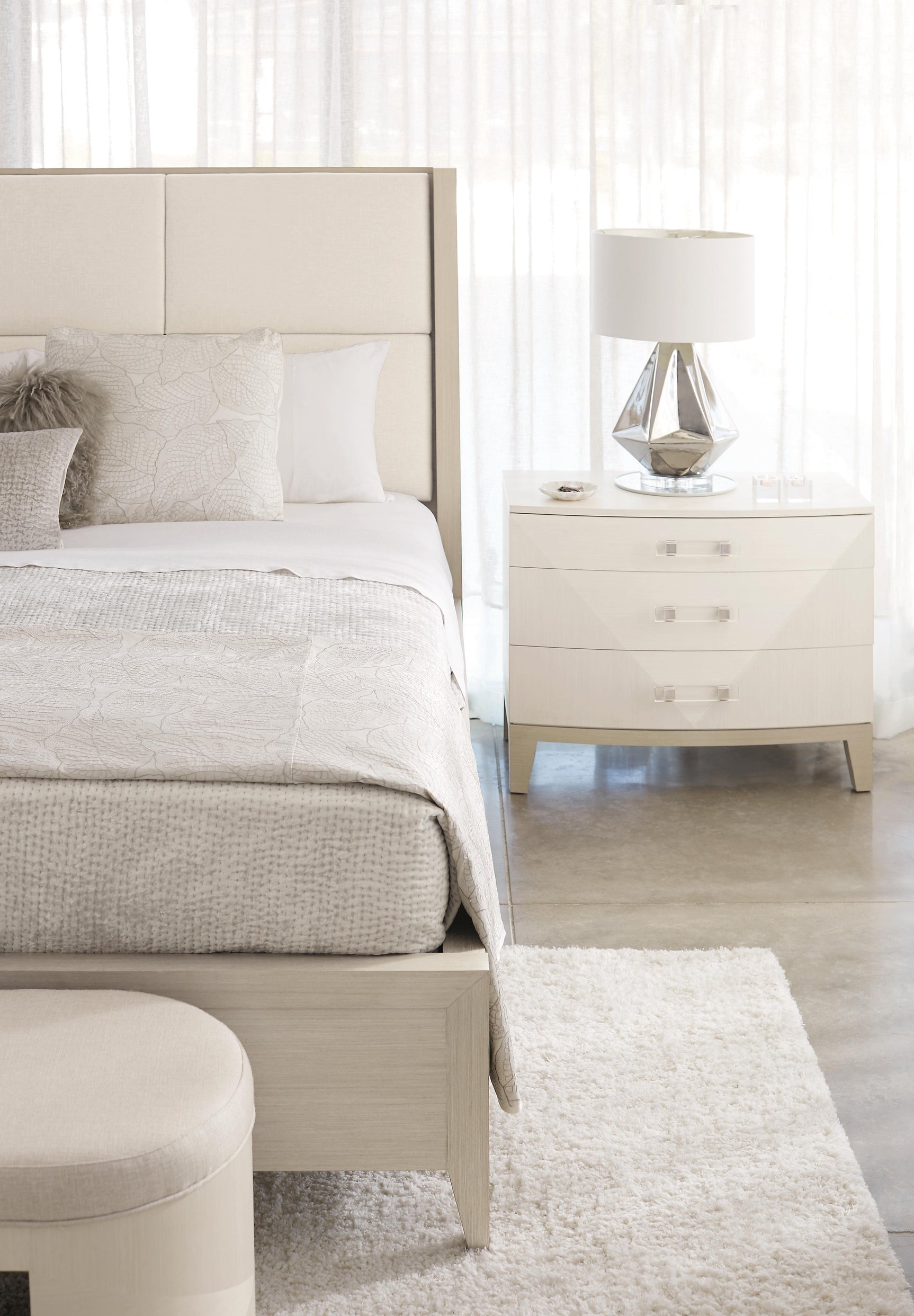Axiom Linear Grey King Panel Bed - Ornate Home