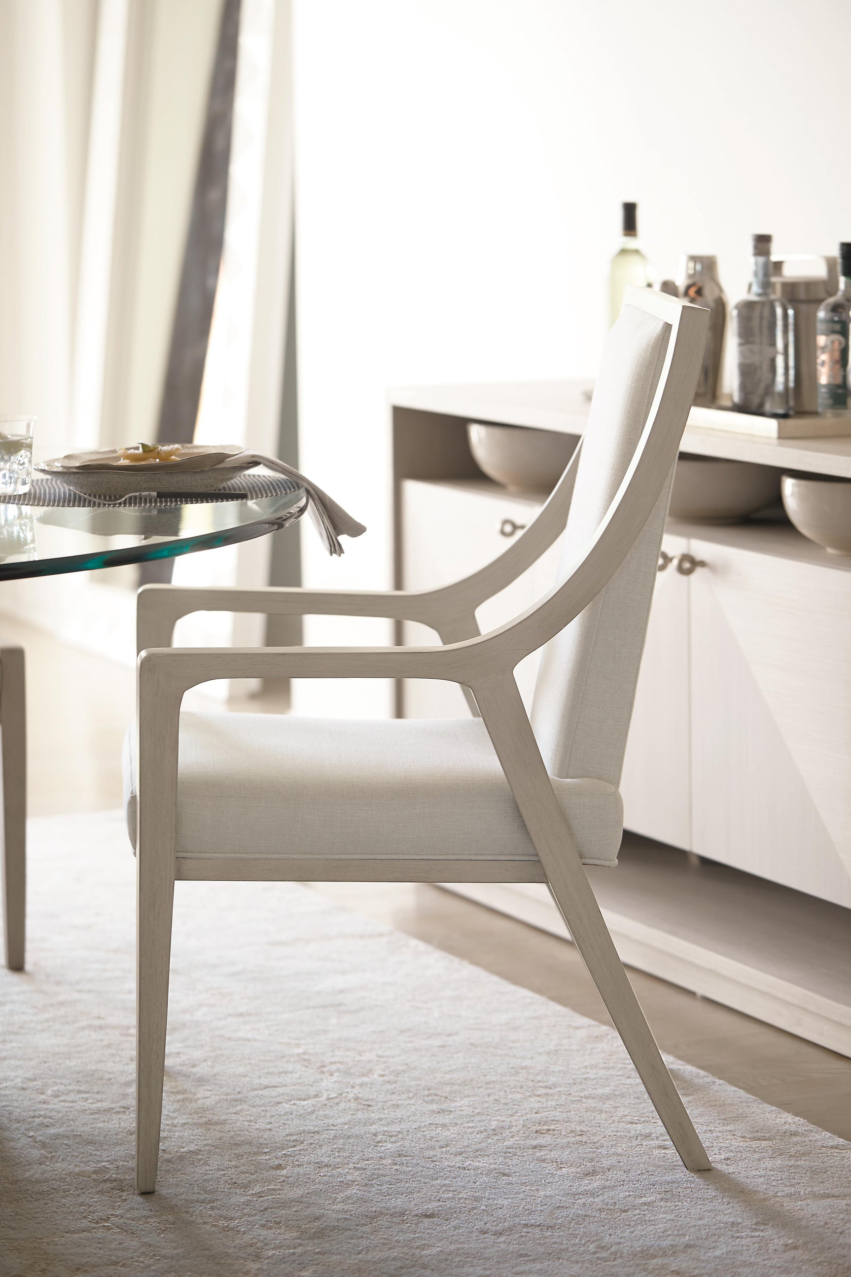 Axiom Linear Grey/Light Beige Arm Chair - Ornate Home