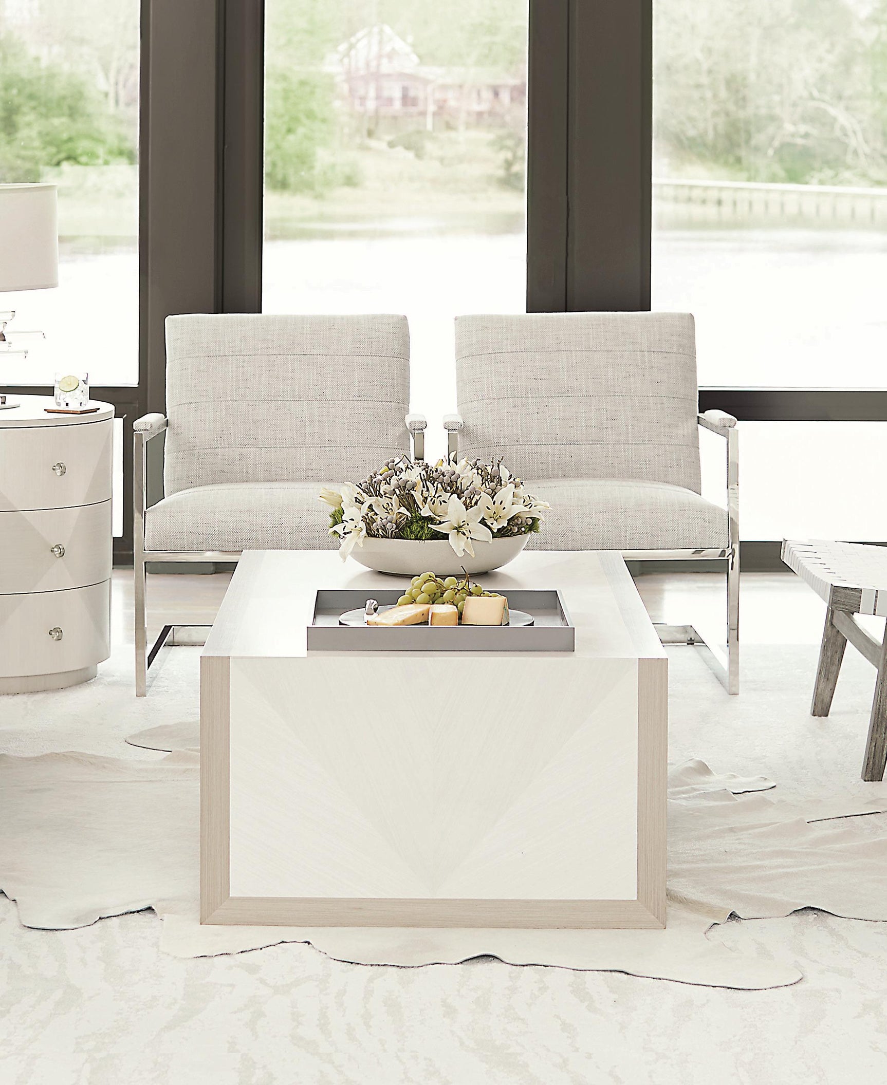 Axiom Linear Grey/Linear White Rectangular Cocktail Table - Ornate Home