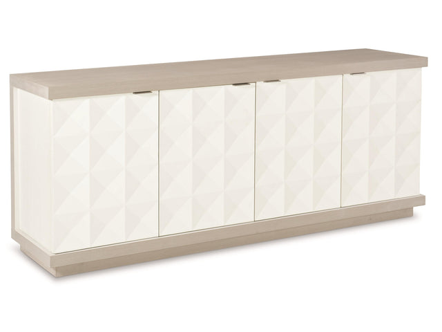 Axiom Linear Grey/Linear White/White Linen Buffet - Ornate Home