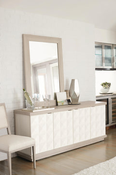Axiom Linear Grey/Linear White/White Linen Buffet - Ornate Home