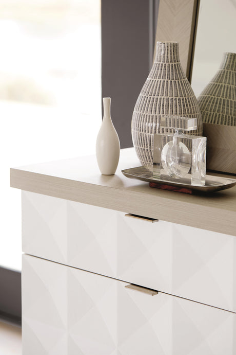 Axiom Linear Grey/Linear White/White Linen Dresser - Ornate Home