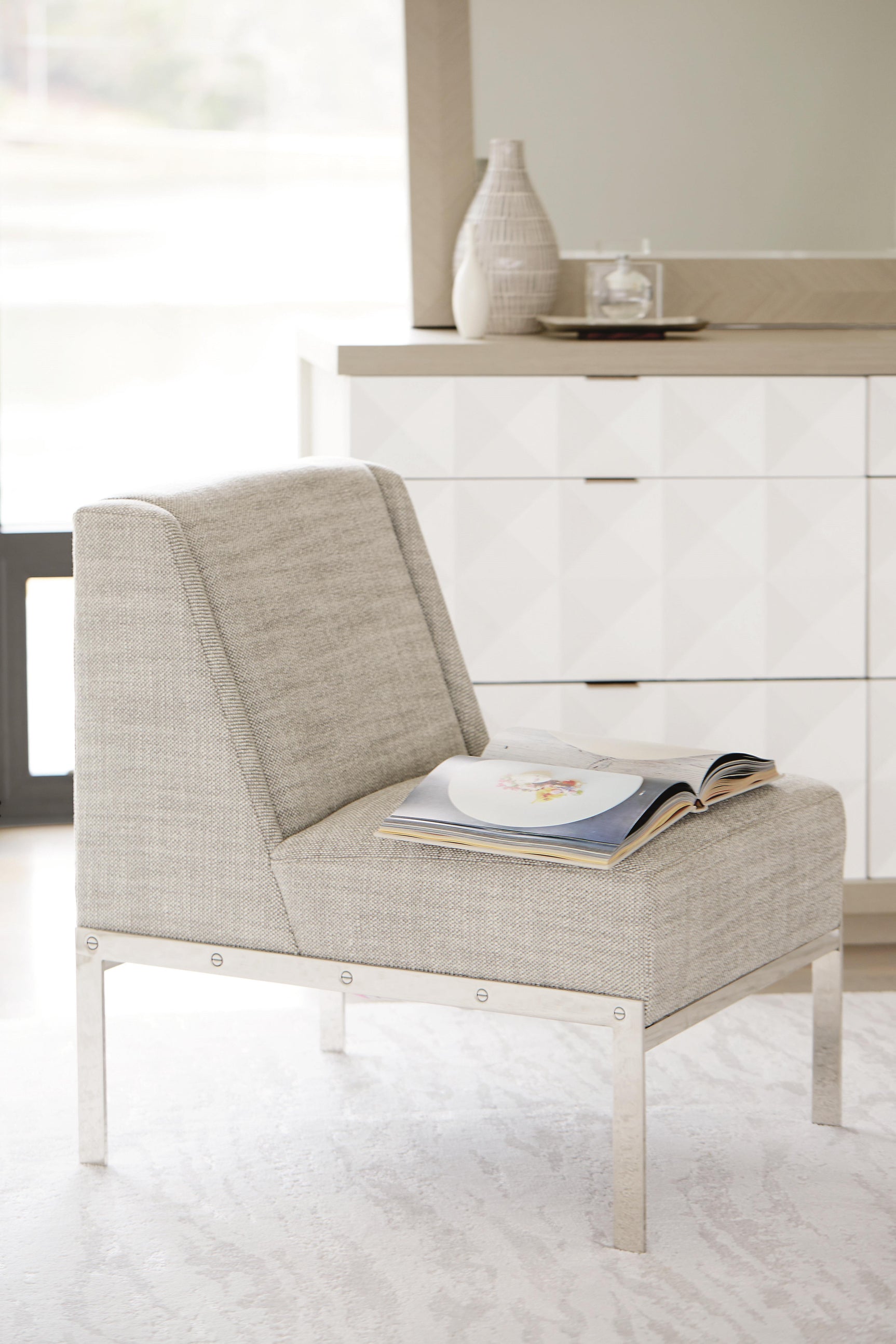 Axiom Linear Grey/Linear White/White Linen Dresser - Ornate Home