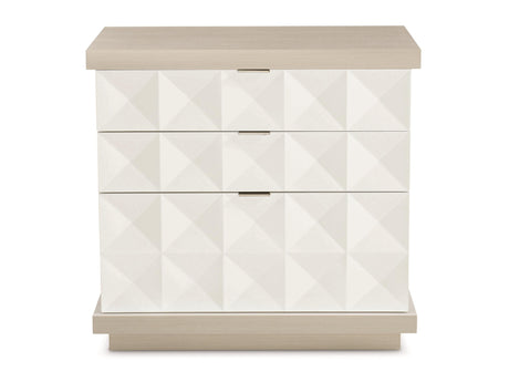 Axiom Linear Grey/Linear White/White Linen Nightstand - Ornate Home