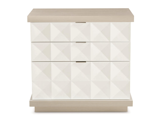 Axiom Linear Grey/Linear White/White Linen Nightstand - Ornate Home