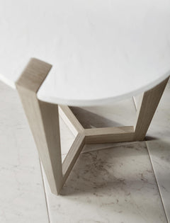 Axiom Linear Grey/White Linen Accent Table - Ornate Home