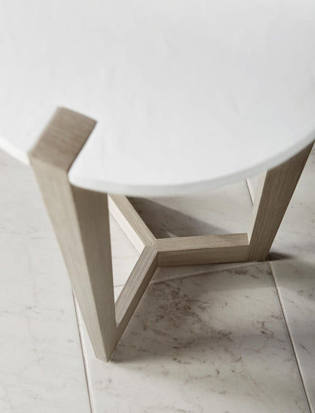 Axiom Linear Grey/White Linen Accent Table - Ornate Home