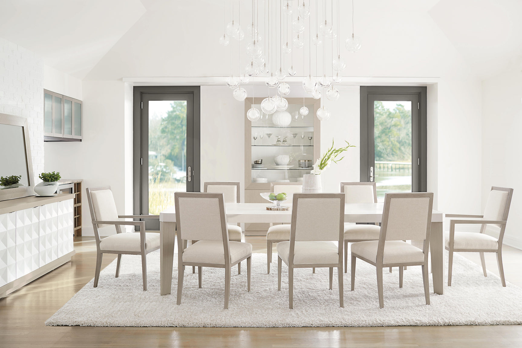 Axiom Linear GreyWhite/Cream Side Chair - Ornate Home