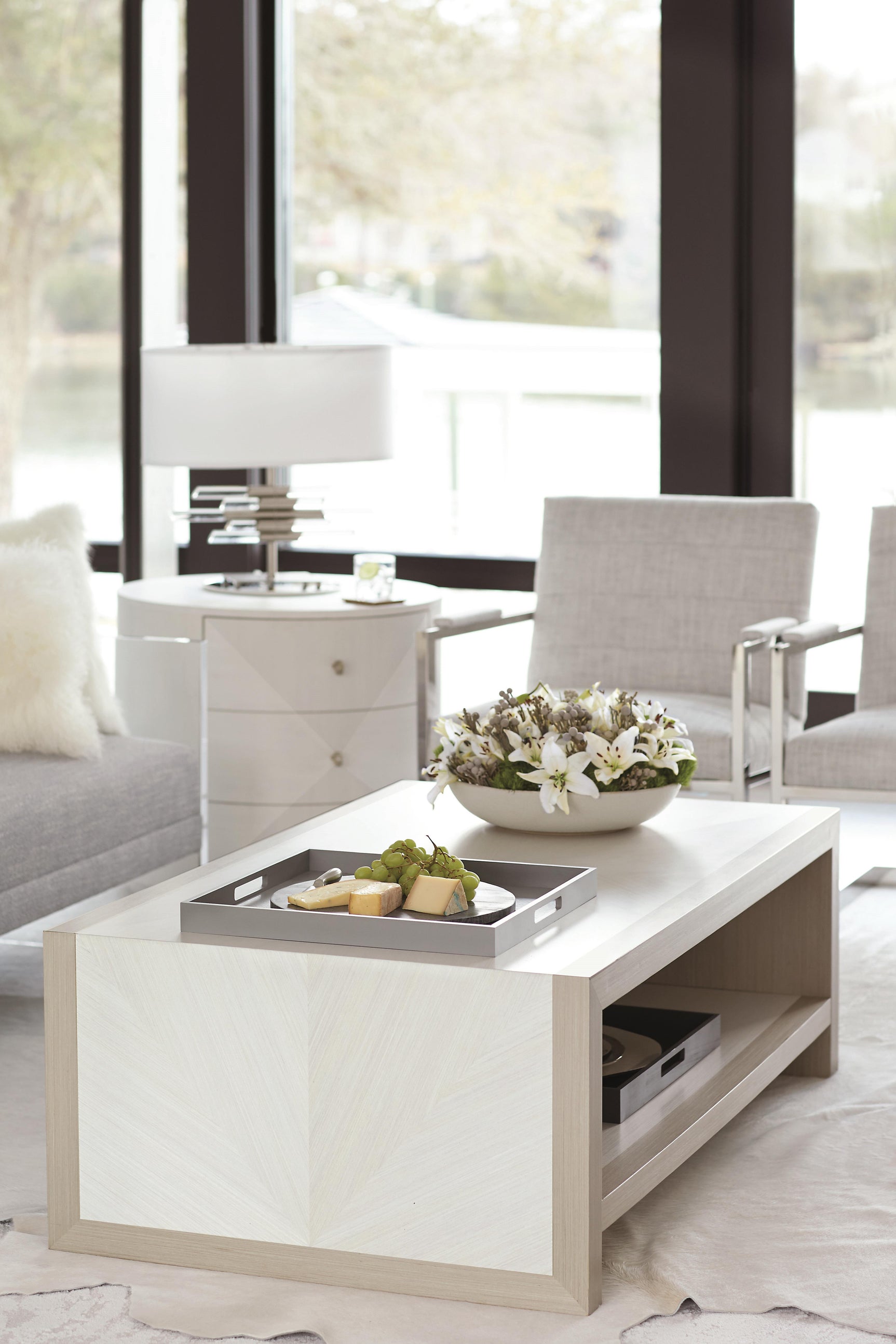 Axiom Linear White Side Table - Ornate Home