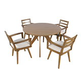 Axis Sable Round Dining Table w/ Ladder Back Swivel Chair - Ornate Home