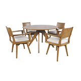 Axis Sable Round Dining Table w/ Panel Back Swivel Chair - Ornate Home