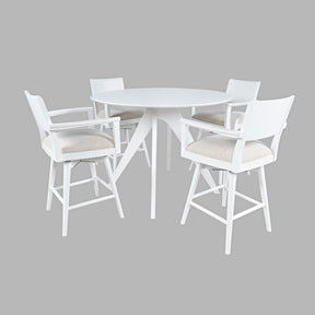 Axis White Counter Dining Table w/ 4 Panel Back Swivel Counter Stool - Ornate Home