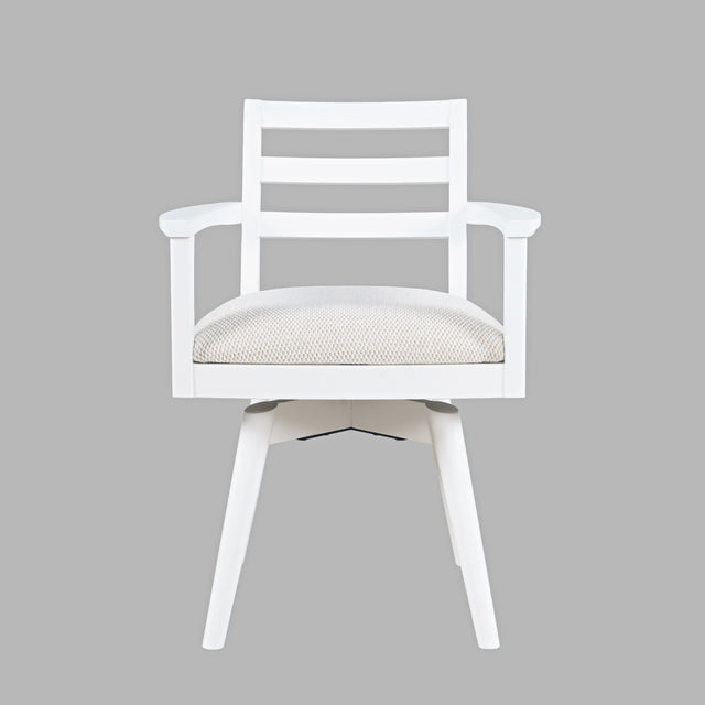 Axis White Ladder Back Swivel Chair (Set of 2) - Ornate Home