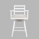 Axis White Ladder Back Swivel Counter Stool (Set of 2) - Ornate Home