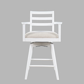 Axis White Ladder Back Swivel Counter Stool (Set of 2) - Ornate Home