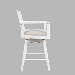 Axis White Ladder Back Swivel Counter Stool (Set of 2) - Ornate Home
