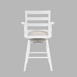 Axis White Ladder Back Swivel Counter Stool (Set of 2) - Ornate Home