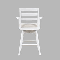 Axis White Ladder Back Swivel Counter Stool (Set of 2) - Ornate Home