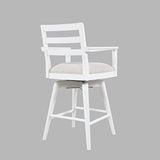 Axis White Ladder Back Swivel Counter Stool (Set of 2) - Ornate Home