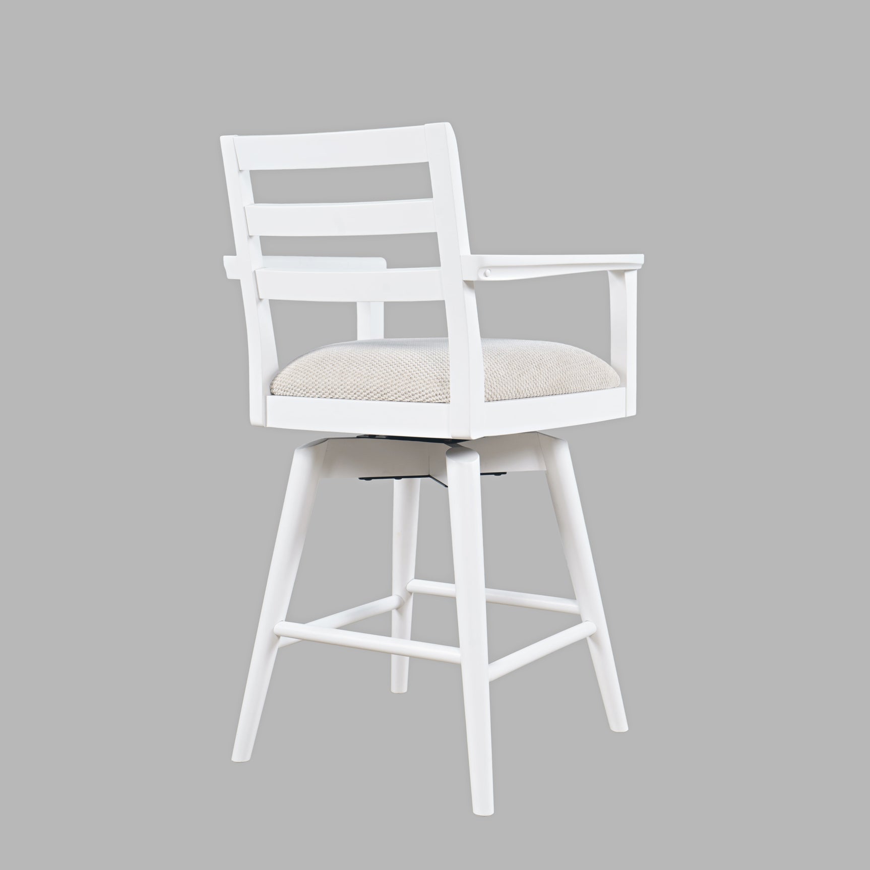 Axis White Ladder Back Swivel Counter Stool (Set of 2) - Ornate Home