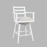 Axis White Ladder Back Swivel Counter Stool (Set of 2) - Ornate Home