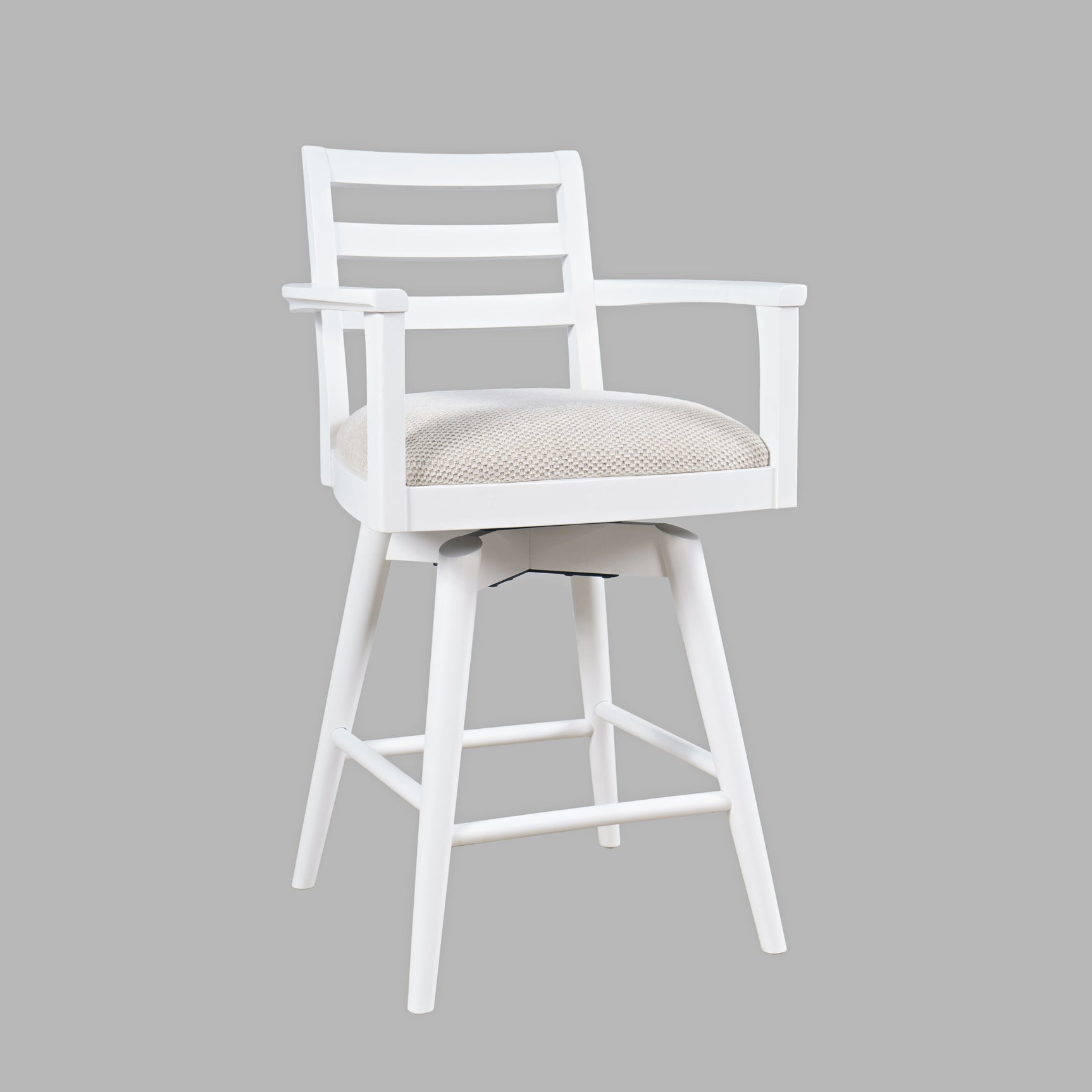 Axis White Ladder Back Swivel Counter Stool (Set of 2) - Ornate Home