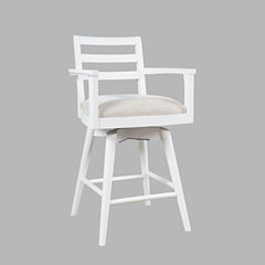 Axis White Ladder Back Swivel Counter Stool (Set of 2) - Ornate Home