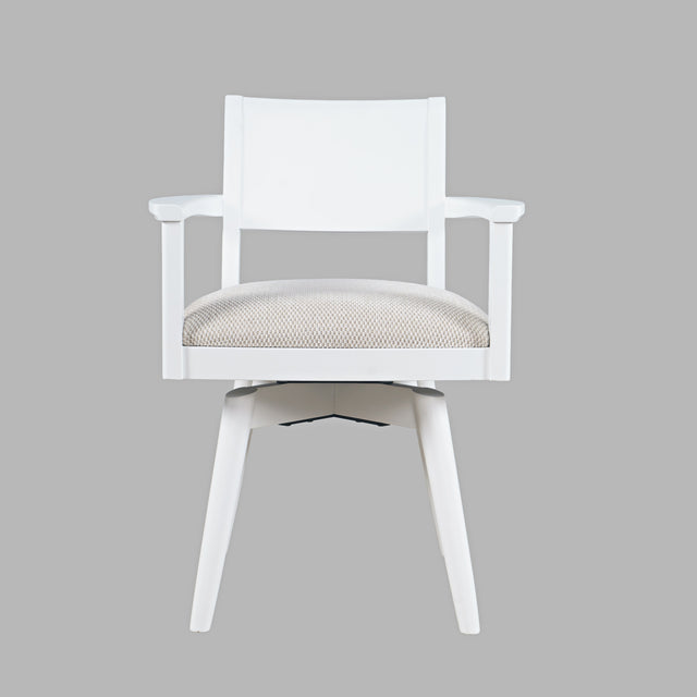 Axis White Panel Back Swivel Chair (Set of 2) - Ornate Home
