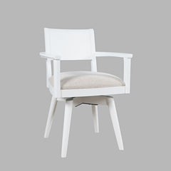 Axis White Panel Back Swivel Chair (Set of 2) - Ornate Home