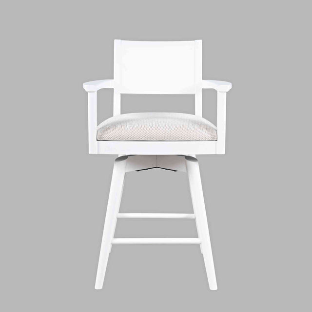 Axis White Panel Back Swivel Counter Stool (Set of 2) - Ornate Home