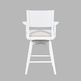 Axis White Panel Back Swivel Counter Stool (Set of 2) - Ornate Home