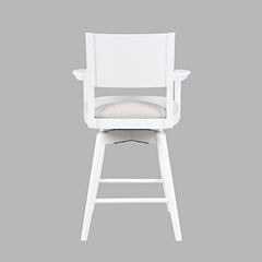 Axis White Panel Back Swivel Counter Stool (Set of 2) - Ornate Home