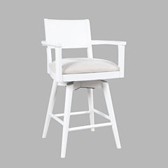 Axis White Panel Back Swivel Counter Stool (Set of 2) - Ornate Home