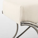 Ayla Cream/Antique Nickel Fabric Seat Bench - Ornate Home
