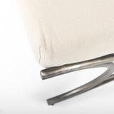 Ayla Cream/Antique Nickel Fabric Seat Bench - Ornate Home