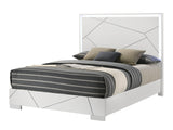 Ayla White King LED Panel Bed - Ornate Home